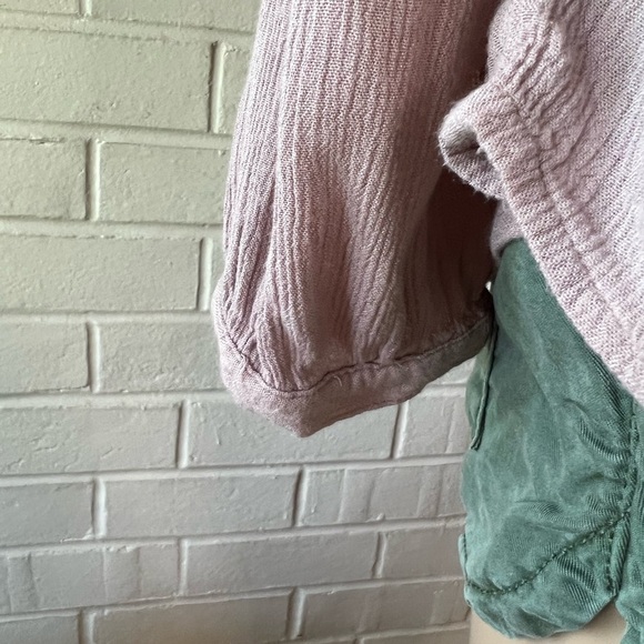 American Eagle eyelet boho festival mauve blouse size S EUC - Picture 6 of 9